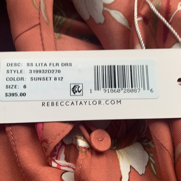 Rebecca Taylor Lita Floral Print Silk Blend Dress - Picture 5 of 8